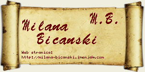 Milana Bičanski vizit kartica